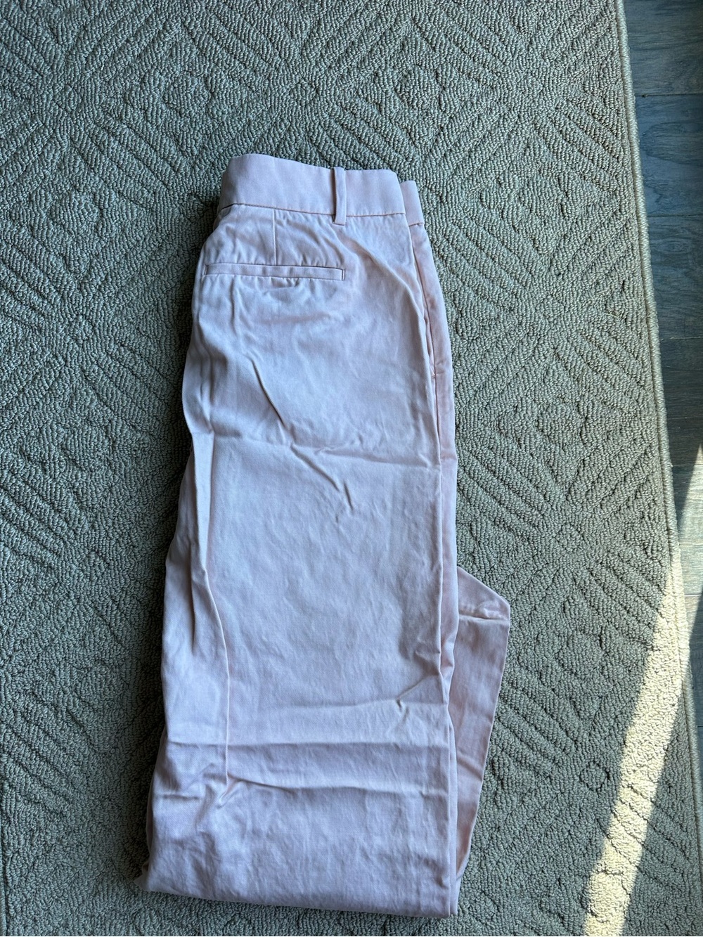 Madewell Pale Pink Straight-Leg Trousers Size 2, fit like size 25 regular length - Picture 3 of 3